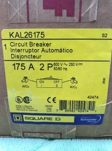 SQUARE D KAL26175 2 Pole 175 Amp CIRCUIT BREAKER 175A *NEW IN BOX* - Picture 1 of 3