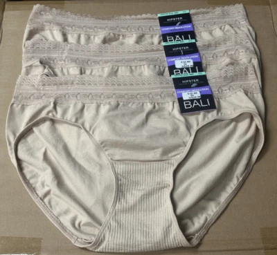 3 Pk Bali Comfort Revolution Microfiber Seamless Lace Hipster #2990 Size XL 8/9 - Image 1 of 4