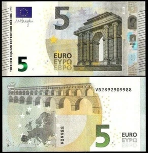 L036 1 UNIDAD BILLETE 5 EUROS FRANCIA SERIE VB SIN CIRCULAR PARA COLECCION - Imagen 1 de 1