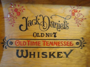 Vassoio da servizio whisky Jack Daniels Old Time Tennessee con manici arredamento bar raro - Foto 1 di 10