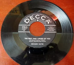 Rare Richard Hayes Red Letter Days Decca 30469 45rpm The First Time I Spoke 45 - Foto 1 di 2