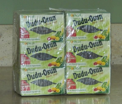 Lote Jabón Negro Natural Puro Africano Dudu-Osun Nuevo Sellado 12 Bar Value Pack Foto 1 de 4