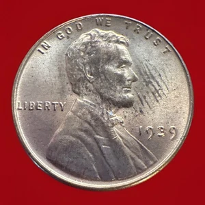 1939 P Lincoln Wheat Cent Penny - Choice BU Red Coin! See Pic For Condition 734 - Picture 1 of 8