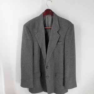 Bachrach Notched Lapel Two Button Front Blazer Jacket Gray Camelhair 42L - Picture 1 of 8