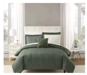 Mainstays 10 PC Green Texture Bed in Bag Comforter Set Sheets, King New Sealed - Picture 1 of 13