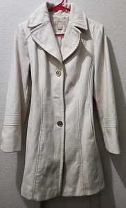 Abrigo Michael Kors Mujer Mediano Marfil Manga Larga Chaqueta Abotonada  - Imagen 1 de 20