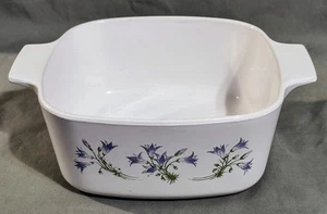 Vtg Corning Ware Blue Dusk A-1.5 L Casserole Dish with Lid Blue/Green Floral EUC - Picture 1 of 8