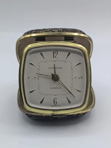 Vintage Traveling Alarm Clock Europa Germany Glow In Dark For Parts 57.48mm - Picture 1 of 11
