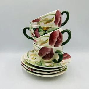 4 Sets De Gien Volupte Teetasse & Untertasse Frankreich Französisches Land Blumen EUC - Bild 1 von 12