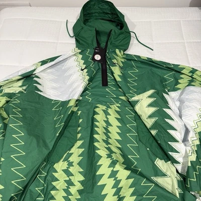 Nike Nigeria Verde Poncho Chaqueta Abrigo Lluvia Naija Suelto CU1405-302 Para hombres Talla Única Foto 1 de 4