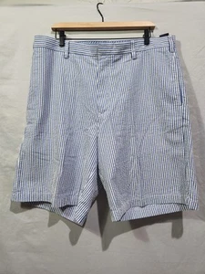 Nautica Clipper Seersucker Herrenshorts 38 Streifen entspannte Passform Küste 10" Schrittlänge - Bild 1 von 4