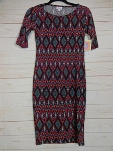 Vestido Julia para mujer Lularoe negro con rojo talla XXS NUEVO CON ETIQUETAS - Imagen 1 de 3