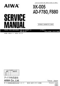 AIWA EXCELIA - AD F880 - CASSETTE DECK - SERVICE MANUAL - REPAIR and MAINTENANCE - Picture 1 of 1