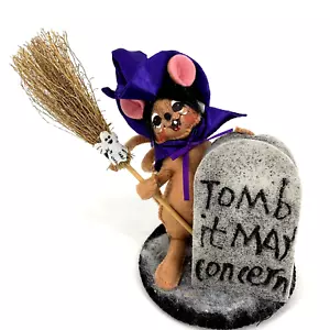 Tomba cimitero TOPO STREGA scopa fantasma ANNALEE bambole 5" Halloween può preoccupazione - Foto 1 di 6