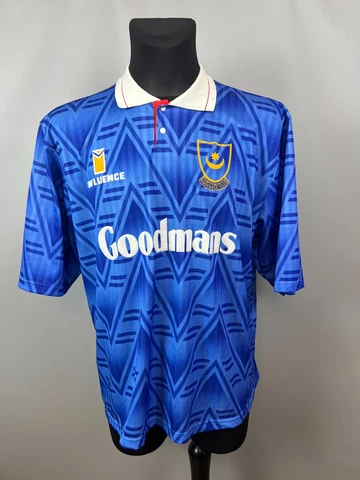 PORTSMOUTH 1991 1992 HOME SHIRT FOOTBALL SOCCER JERSEY INFLUENCE MENS SIZE XL Cover