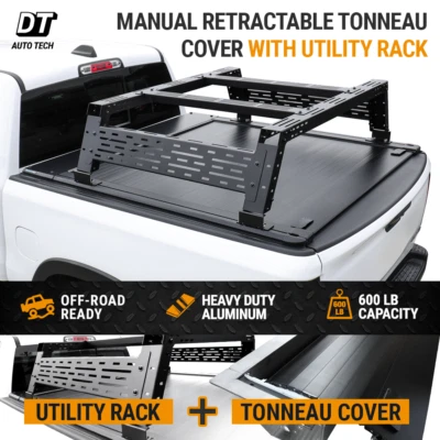 Fit 2007-2021 Toyota Tundra 6.5ft Truck Tonneau Cover MR Retractable w/Rack03 - Image 1 of 4