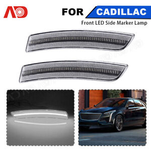 6000K LED Front Bumper Lamp Side Marker Light For 2016-2020 Cadillac CT6 CT6-V