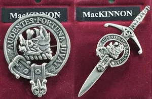 Insignia de peltre o falda escocesa cresta del clan escocés MacKinnon - Imagen 1 de 3