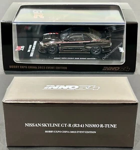 INNO64 Nissan Skyline GT-R R34 Nismo R-Tune Negro Cromo Hobby Expo China.. 1:64 - Imagen 1 de 2