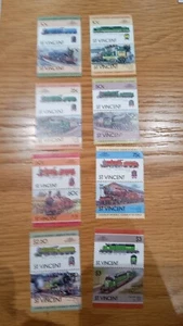 1983 St Vincent Leaders of World Railway Locomotives Trains Set 1 8 Pairs MNH - Picture 1 of 1