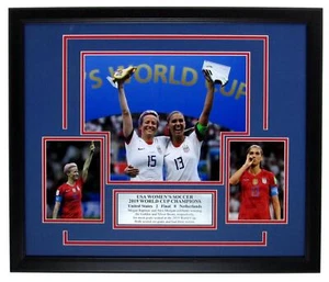 Collage de fotos Morgan/Rapinoe 2019 de fútbol femenino de Estados Unidos sin firmar enmarcado - Imagen 1 de 2
