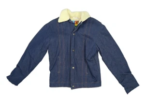 Vintage NOS Key Imperial Boys Youth Size 18 Sherpa Lined Denim Trucker Jacket - Picture 1 of 7