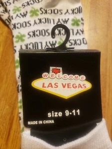 Las Vegas Lucky Socks Ladies Size 9 11 FREE shipping NEW Winning Vacation Socks - Picture 1 of 3