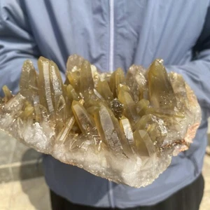 1100g große natürliche gelbe Kaninchenhaar Quarz Cluster Präparat Venus Kristall - Bild 1 von 15