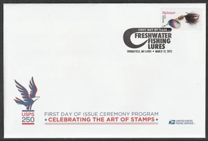 US 5964 Freshwater Fishing Lures Spinner Ceremony Program FDC 2025 - Picture 1 of 3