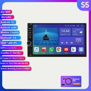 Octa-Core Android12 4GB RAM 7" Double 2DIN Car Stereo Radio GPS Navi DSP Carplay - Picture 1 of 12