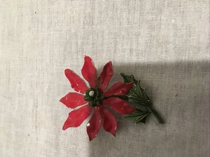 Weihnachtsstern Vintage Weihnachten Emaille Brosche Anstecknadel 2,75" - Bild 1 von 3