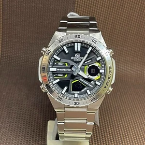 Casio Edifice EFV-C110D-1A3 Black Analog Digital Stainless Steel Men's Watch - Picture 1 of 7