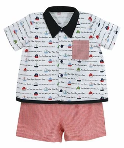 Stephan Baby Row Your Boat Bowling Shirt and Diaper Cover, 12-18 Months - Picture 1 of 2