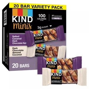 KIND Minis Salted Caramel Dark Chocolate + Dark Chocolate Almond Coconut - Picture 1 of 5