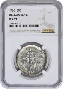 Oregon Commemorative Silver Half Dollar 1936 MS67 NGC - Picture 1 of 4