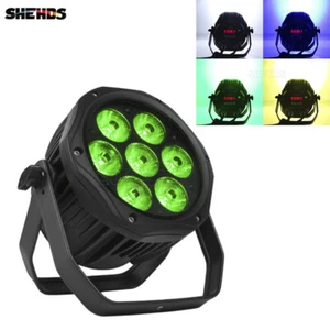 SHEHDS LED 7x18W IP65 Outdoor Waterproof Par Stage Lighting RGBWA UV Wash Light - Picture 1 of 19
