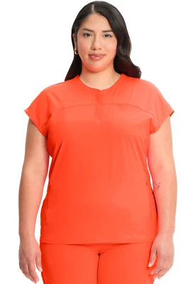 Vivid Orange Cherokee Scrubs Infinity GNR8 Henley Top IN613A NECO - Image 1 of 4