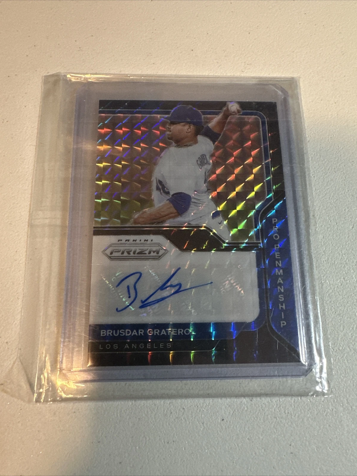 2021 Brusdar Graterol Prizm Pro Penmanship Black Finite Autograph 1/1