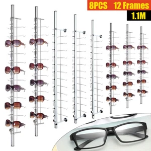 8 Pack Sunglasses Display Racks Aluminium Lockable Sunglasses Eyeglasses Storage - Picture 1 of 15