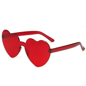 2 PARES Gafas de sol con marco transparente Corazón Hombre Mujer Fiesta Festival - Imagen 1 de 3