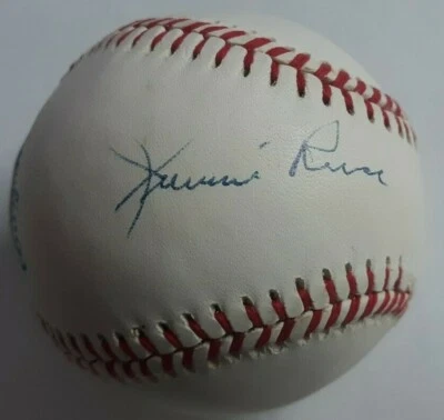 Jimmie Reese Signed Rawlings OML Baseball Angels Autographed PSA DNA COA - Image 1 of 3