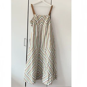 Anthropologie Plus Maeve Square Neck Striped Midi Dress Size UK 22 - Picture 1 of 11