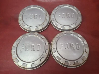 1961-1966 FORD F100 F150 TRUCK Bottle Cap Hubcap Dog Dish 8" CLIP SET OF 4 - Image 1 of 4
