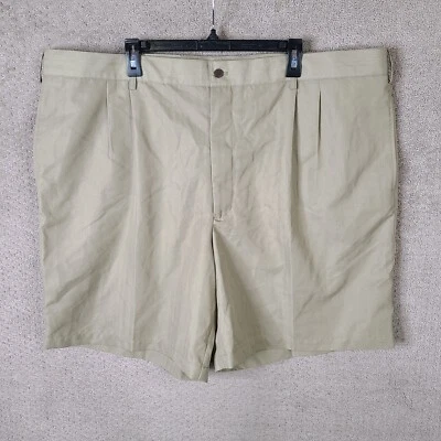 Caribbean Joe Shorts Mens 48 Beige Let Go Chino Chevron Flat Front Poly Rayon - Image 1 of 4