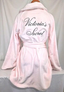 Victorias Secret The Cozy MONOGRAM PLUSH LOGO ROBE SUPER SOFT NWT M / L - Picture 1 of 6