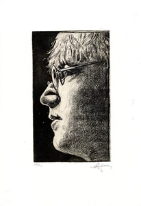 Andreas Noßmann - "Imagine - John Lennon" (Radierung 2020) - Picture 1 of 3