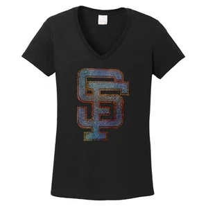 Women's San Francisco Giants spangle t shirt faux rhinestone lots of sparkle - Bild 1 von 1