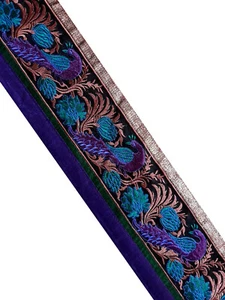 Vintage Indian Sari Border Sewing Embroidered Trim Ribbon Antique Lace DIY Home - Picture 1 of 8