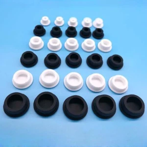Round Silicone Rubber Seal Hole Plugs Blanking End Caps Bung Black 15mm - 201mm - Picture 1 of 12