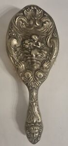Highly Detailed ANTIQUE Silver Plated Hairbrush